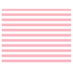 Horizontal Stripes - White and Pastel Pink Double Sided Flano Blanket (Medium)