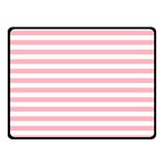 Horizontal Stripes - White and Pastel Pink Double Sided Fleece Blanket (Small) (Two Sides)