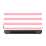 Horizontal Stripes - White and Pastel Pink Memory Card Reader with CF
