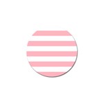 Horizontal Stripes - White and Pastel Pink Golf Ball Marker