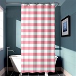 Horizontal Stripes - White and Pastel Pink Shower Curtain 36  x 72  (Stall)