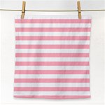 Horizontal Stripes - White and Pastel Pink Face Towel