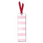 Horizontal Stripes - White and Pastel Pink Small Book Mark
