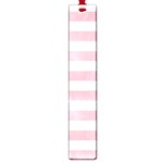 Horizontal Stripes - White and Pastel Pink Large Book Mark