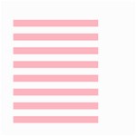 Horizontal Stripes - White and Pastel Pink Small Garden Flag (Two Sides)
