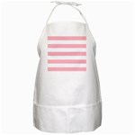 Horizontal Stripes - White and Pastel Pink BBQ Apron