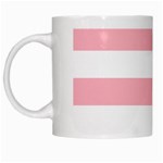 Horizontal Stripes - White and Pastel Pink White Mug