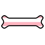 Horizontal Stripes - White and Pastel Pink Magnet (Dog Bone)