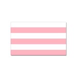Horizontal Stripes - White and Pastel Pink Sticker Rectangular (100 pack)