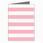 Horizontal Stripes - White and Pastel Pink Greeting Card