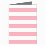 Horizontal Stripes - White and Pastel Pink Greeting Cards (Pkg of 8)