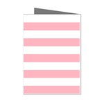 Horizontal Stripes - White and Pastel Pink Mini Greeting Cards (Pkg of 8)