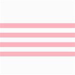 Horizontal Stripes - White and Pastel Pink 4  x 8  Photo Cards