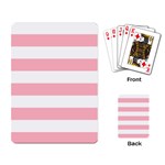Horizontal Stripes - White and Pastel Pink Playing Cards Single Design