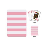 Horizontal Stripes - White and Pastel Pink Playing Cards (Mini)