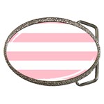 Horizontal Stripes - White and Pink Belt Buckle