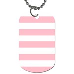 Horizontal Stripes - White and Pink Dog Tag (Two Sides)