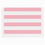 Horizontal Stripes - White and Pink Large Glasses Cloth (2 Sides)
