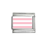Horizontal Stripes - White and Pink Italian Charm (9mm)