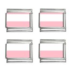 Horizontal Stripes - White and Pink 9mm Italian Charm (4 pack)