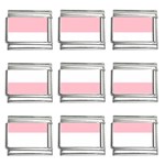 Horizontal Stripes - White and Pink 9mm Italian Charm (9 pack)