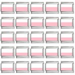 Horizontal Stripes - White and Pink 9mm Italian Charm (25 pack)