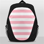 Horizontal Stripes - White and Pink Backpack Bag