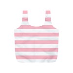 Horizontal Stripes - White and Pink Full Print Recycle Bag (S)
