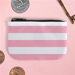 Horizontal Stripes - White and Pink Mini Coin Purse