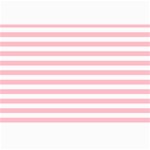 Horizontal Stripes - White and Pink Collage 12  x 18 