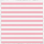 Horizontal Stripes - White and Pink Canvas 20  x 20 