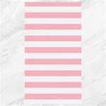 Horizontal Stripes - White and Pink Canvas 40  x 72 