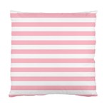 Horizontal Stripes - White and Pink Standard Cushion Case (One Side)