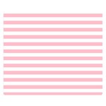 Horizontal Stripes - White and Pink Double Sided Flano Blanket (Small)