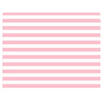 Horizontal Stripes - White and Pink Double Sided Flano Blanket (Medium)