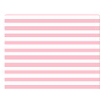 Horizontal Stripes - White and Pink Double Sided Flano Blanket (Large)