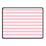 Horizontal Stripes - White and Pink Fleece Blanket (Small) (One Side)
