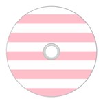 Horizontal Stripes - White and Pink CD Wall Clock