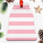 Horizontal Stripes - White and Pink Bell Ornament (Two Sides)