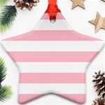Horizontal Stripes - White and Pink Star Ornament (Two Sides)