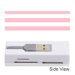 Horizontal Stripes - White and Pink Memory Card Reader (Stick)