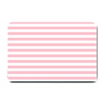 Horizontal Stripes - White and Pink Small Doormat