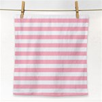 Horizontal Stripes - White and Pink Face Towel