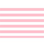 Horizontal Stripes - White and Pink Birthday Cake 3D Greeting Card (7x5)