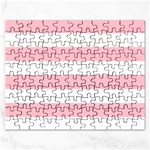 Horizontal Stripes - White and Pink Jigsaw Puzzle (Rectangular)