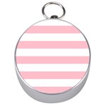 Horizontal Stripes - White and Pink Silver Compass