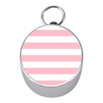 Horizontal Stripes - White and Pink Silver Compass (Mini)