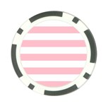 Horizontal Stripes - White and Pink Poker Chip Card Guard