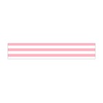 Horizontal Stripes - White and Cherry Blossom Pink Flano Scarf (Mini)