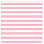 Horizontal Stripes - White and Cherry Blossom Pink Large Satin Scarf (Square)